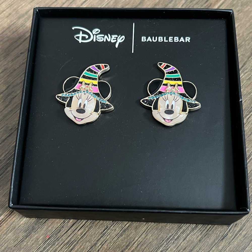 New Disney Minnie Mouse Baublebar Halloween Witch Earrings